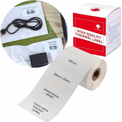 Phomemo M110 termo etikety 50x20 mm 320 ks bílé fólie samolepicí