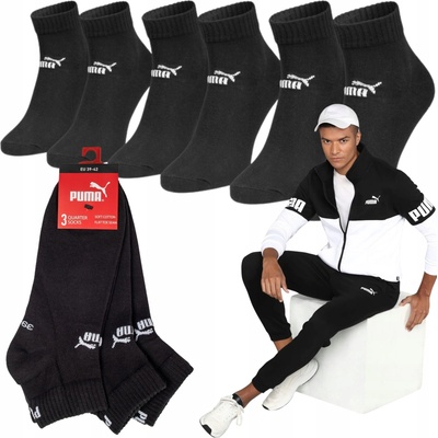 Puma ponožky 4001 Basic Quarter A'3 čierna
