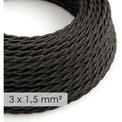 Creative Cables spirálový 3x1,5mm² len přírodní antracit 1 m