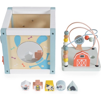 Moni Дървен дидактически сортер куб - Moni Toys (109201)