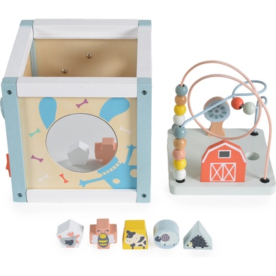 Moni Дървен дидактически сортер куб - Moni Toys (109201)