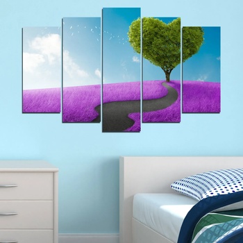 Vivid Home Декоративни панели Vivid Home от 5 части, Дърво, PVC, 110x65 см, Стандартна форма №0197