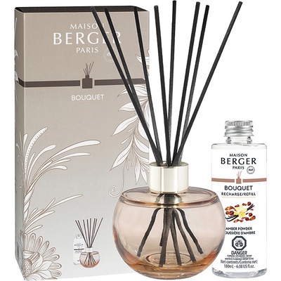 Maison Berger Paris sada difuzér 200 ml s tyčinkami Holly tělová a náplň Amber Powder Ambrový prach 180 ml