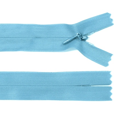 Spirálový zip no.3 skrytý nerozepínací 22cm - více barev color: 590 světle modrá