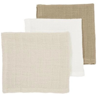 Meyco Mušelínová plena-žínka Offwhite/soft sand/taupe 3 ks