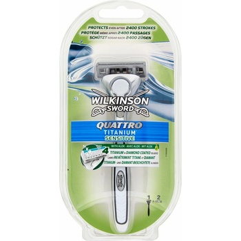 Wilkinson Sword Quattro Titanium Sensitive + 1 ks hlavice