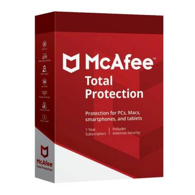 McAfee Електронен лиценз за McAfee Total Protection - 10 устройства / 1 година електронен лиценз