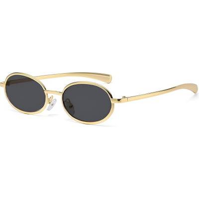 Techsuit Слънчеви очила Techsuit Sunglasses (3220) - дамски, 90s овална рамка - Златист / Черен
