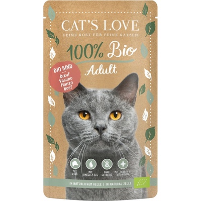 Cat's Love Bio hovězí 24 x 100 g