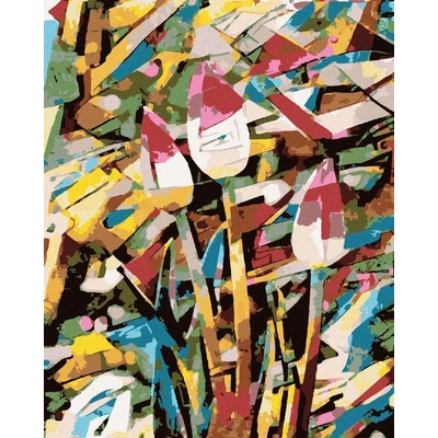 zuty Malování Podle Čísel Abstraktní Tulipány 80 x 100 Cm Plátno
