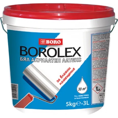 BORO БОРО ЛЕКС ЛАТЕКС БЯЛ за ВЛАЖНИ ПОМЕЩ. 1.5кг. 1л (2110008)