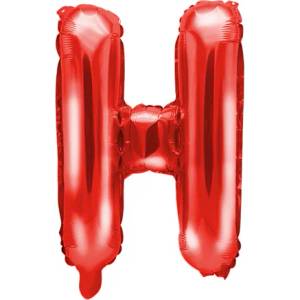 PartyDeco Балон от фолио Mini - Буква H 35см червен
