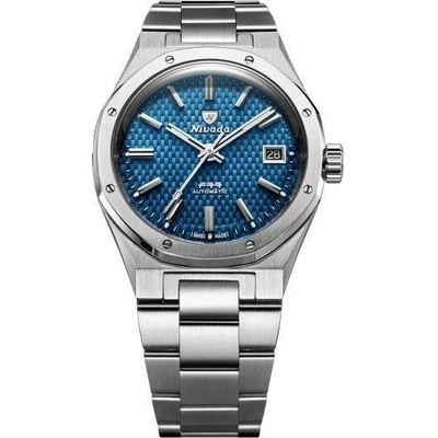 Nivada Grenchen F77 SST Blue MK2 Date Stainless Steel Bracelet
