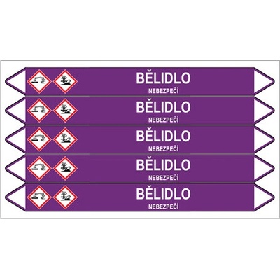 Značení potrubí, bělidlo,5 ks, 150 × 12 mm PZ 007141