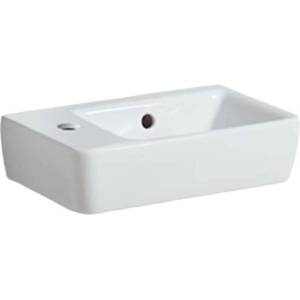Geberit Selnova - Умивалник 40x25 см, с преливник, отвор за смесител отляво, бял 501.518. 00.7 (501.518.00.7)