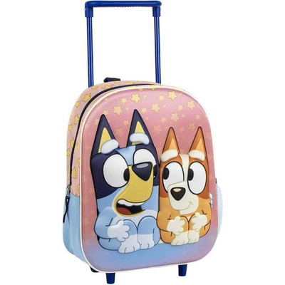 3d детска раница с колелца Блуи и Бинго