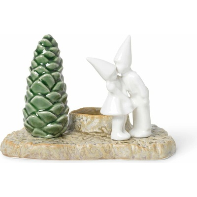 Vianočný kameninový svietnik Kähler Design Christmas Kiss, dĺžka 17 cm