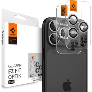 SPIGEN Glass tR EZ Fit Optik Pro 2 бр. , сребрист - iPhone 17/16/15/14 Pro / 17/16/15/14 Pro Max (AGL10124)