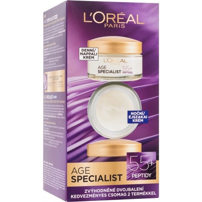 L'Oréal Paris Age Specialist 55+ denní a noční krém proti vráskám 2 x 50 ml dárková sada – Zboží Dáma