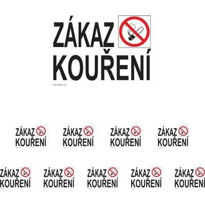 Walteco Zákaz kouření, 5 cm písmo 210x148mm, formát A5, samolepka Množství: 10 ks , 20058BP2