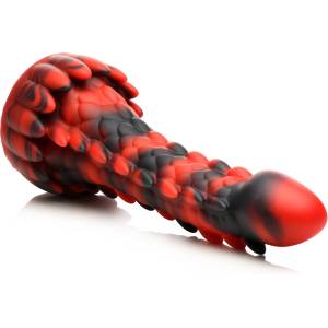 Creature Cocks Demon Rising Scaly Dragon Silicone Dildo Red