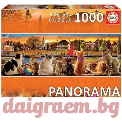 Educa Пъзел educa 18001 - 1000 части - Котки на кея (edu18001)