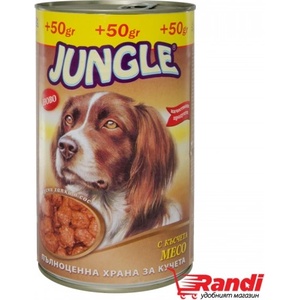 Jungle Кучешка храна Jungle с късчета месо 1, 250кг