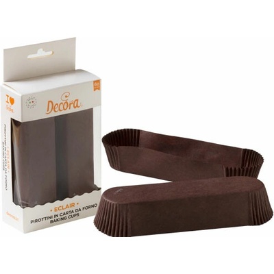 Decora košíčky na Eclairs hnědé 135x33x28mm 60ks