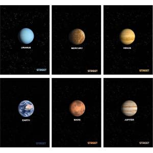 STREET Тетрадка Street, А4, бели листа, 54листа, PLANET (24472-А-PLANET)