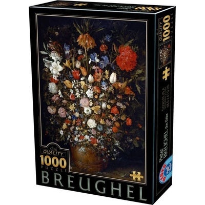 D Toys Brueghel: Flowers in a Wooden Vessel 1000 dílků