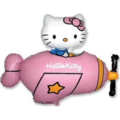 Balón fóliový 92 cm Hello Kitty lietadlo ružové