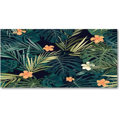 Fotoobraz na skle tropické lístia 100x50 cm