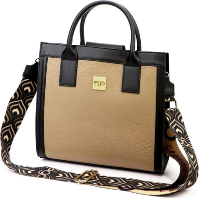EGO ES0247CR 150124JZ béžová dámska kožená kabelka 30 x 28 x 13 cm