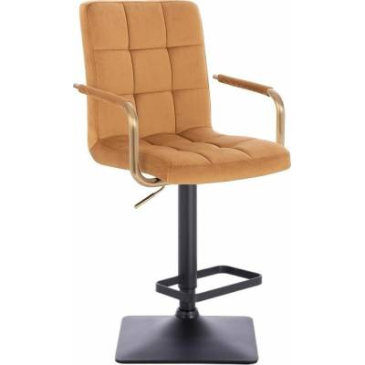 LuxuryForm Design Verona Gold Velur na čiernej hranatej podstave medová