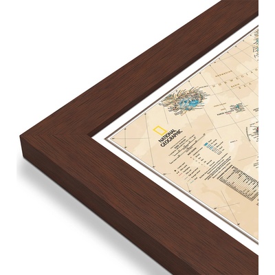 National Geographic Evropa - nástěnná mapa Executive 118 x 92 cm Varianta: mapa v dřevěném rámu, Provedení: Pegi višeň