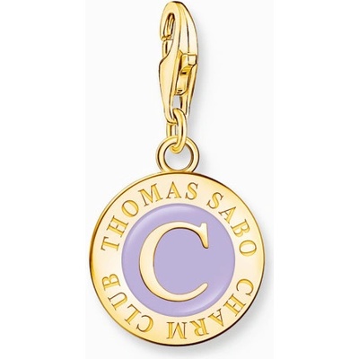 Thomas Sabo přívěsek Member Charm with violet cold enamel gold 2105 427 13