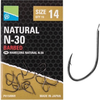 Preston Innovations Natural N-30 Hooks vel.16 15 ks