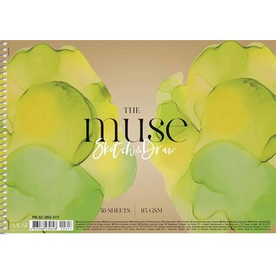 Shkolyaryk Publishing House Скицник, спирала, A4, 115 g, 50 страници, SHKOLYARYK "Sketch&Draw Muse" PB-SC-050-317 (PB-SC-050-317)