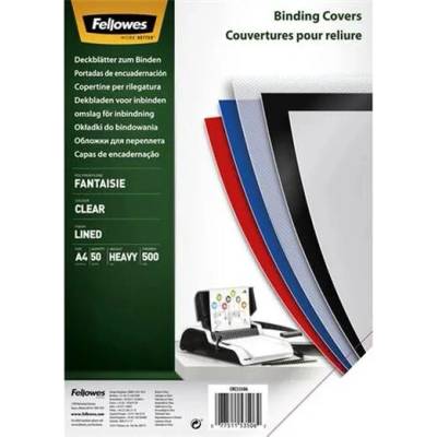FELLOWES Zadná strana k špirálovej väzbe, A4, 500 mikr., FELLOWES "Fantaisie", priehľadná