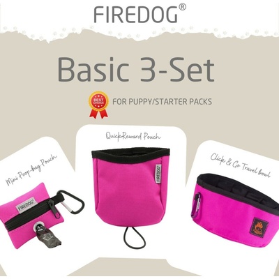 Firedog Basic 3-Set nylon ružový