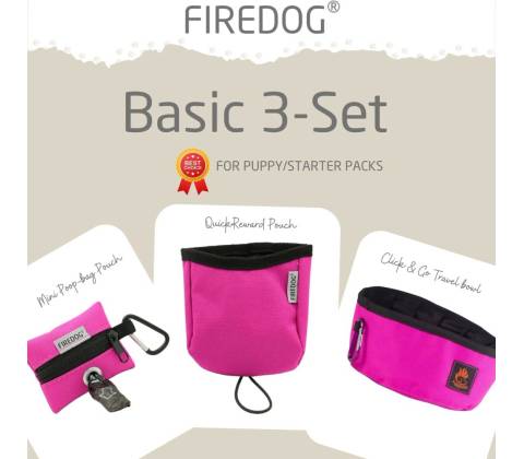 Firedog Basic 3-Set nylon ružový