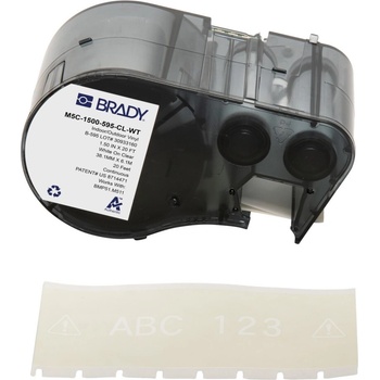 Image 1 of Brady M5C-1500-595-CL-WT / 170948, 38.10 mm x 6.10 m, Винил, бял печат / прозрачен фон (170948)