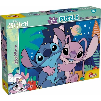 Lisciani Oboustranné Disney Stitch s omalovánkou 24 dielov