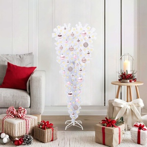 vidaXL С изкуствено коледно дърво с поставка Бяло 120 cm PVC и стомана (3426690)