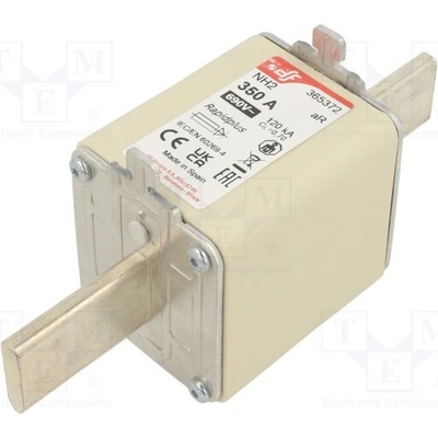 DF ELECTRIC 365372 Pojistka: tavná; 350A; 690VAC; 550VDC; aR; keramická; NH2