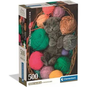 Clementoni Clementoni: Колекция от висок клас: Пухкаво котенце пъзел - 500 части (35617)