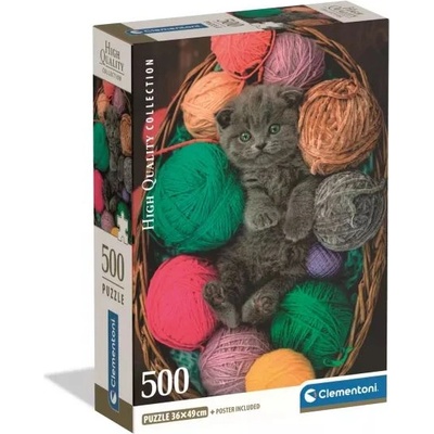 Clementoni Clementoni: Колекция от висок клас: Пухкаво котенце пъзел - 500 части (35617)