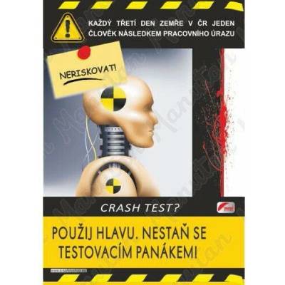 Plakát BOZP smrt následkem pracovního úrazu, plast 594 x 841 x 0,5 mm