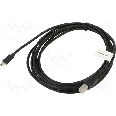 Lanberg CA-USBA-13CC-0030-BK USB 2.0, USB B vidlice,USB C vidlice, zlacený, 3m, černý