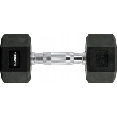 Thunder Pevné potiahnuté/gumované činky 1 x 5 kg